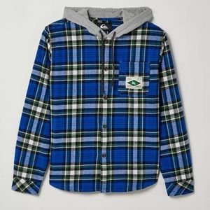 NWT Quicksilver x Saturdays NYC Plaid Hooded Shirt